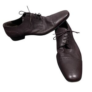 Bally Daniell Oxford Dress Shoes Mens Size 12D Brown Leather Cap Toe Brogue